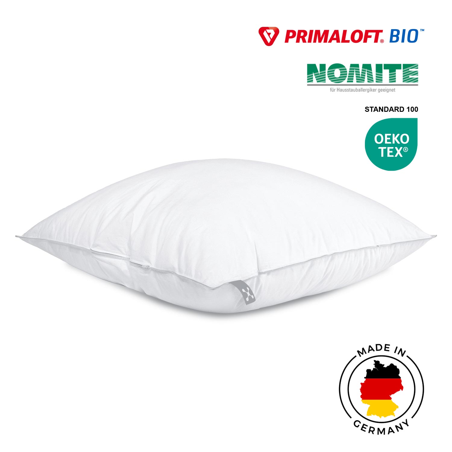 smart® Soft Pillow in der Größe Large 80 x 80 cm, weiches nachhaltiges Kissen mit PrimaLoft Bio Füllung aus biologisch abbaubaren Recyclingfasern mit anpassbarer Kissenhöhe für einen hohen Schlaf-Komfort