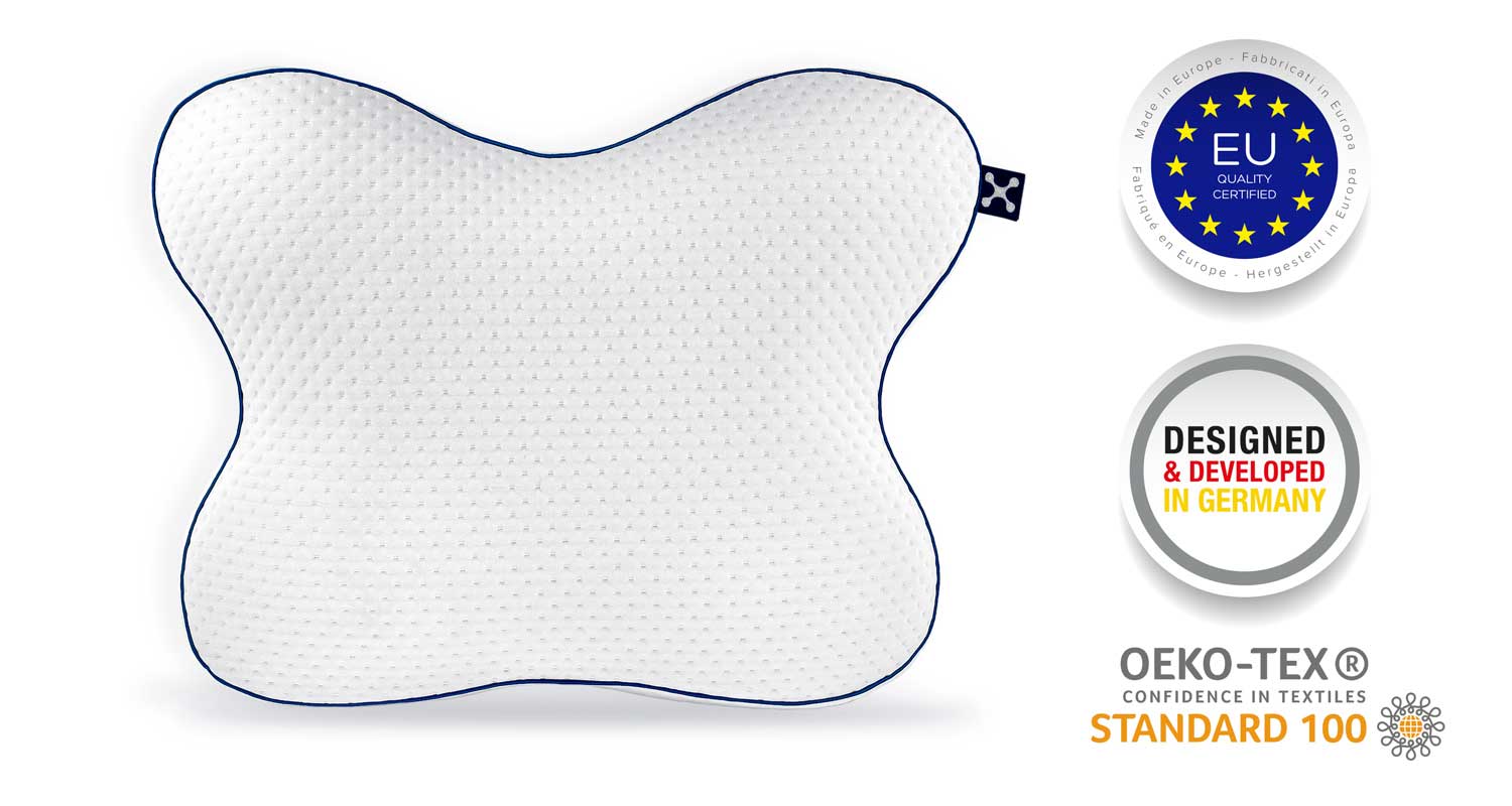 smartsleep smart RELIEVE PILLOW Ergonomisches Butterfly Kopfkissen, Made in Europe, OEKO-TEX Standard, in Deutschland entwickelt