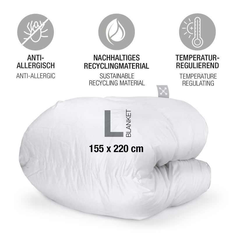 smart® Soft Blanket Größe L, weiche nachhaltige Ganzjahres Bett-Decke mit PrimaLoft Bio Füllung aus biologisch abbaubaren Recyclingfasern, allergiker-geeignet, temperatur-regulierend