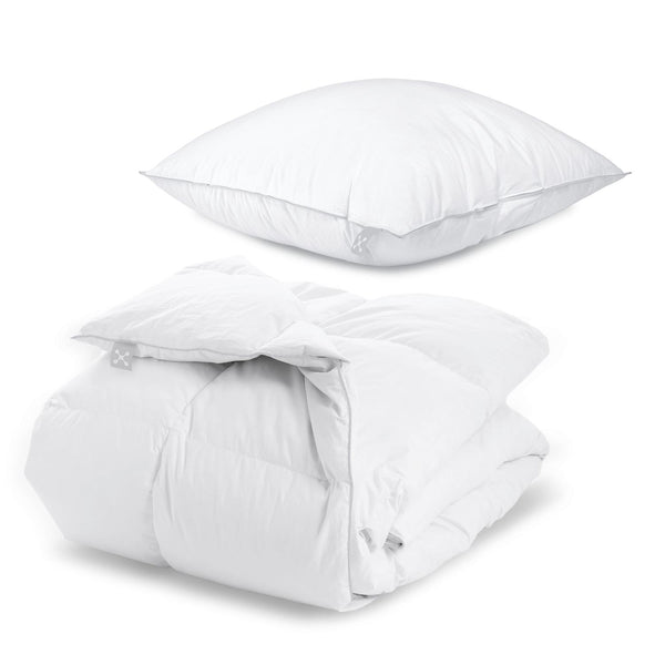 Bettwäsche Set mit einer smart® Soft Blanket Ganzjahres-Decke und einem smart® Soft Pillow Kissen mit PrimaLoft Bio Füllung aus biologisch abbaubaren Recyclingfasern für ein besseres Schlafklima und hohen Schlaf-Komfort 