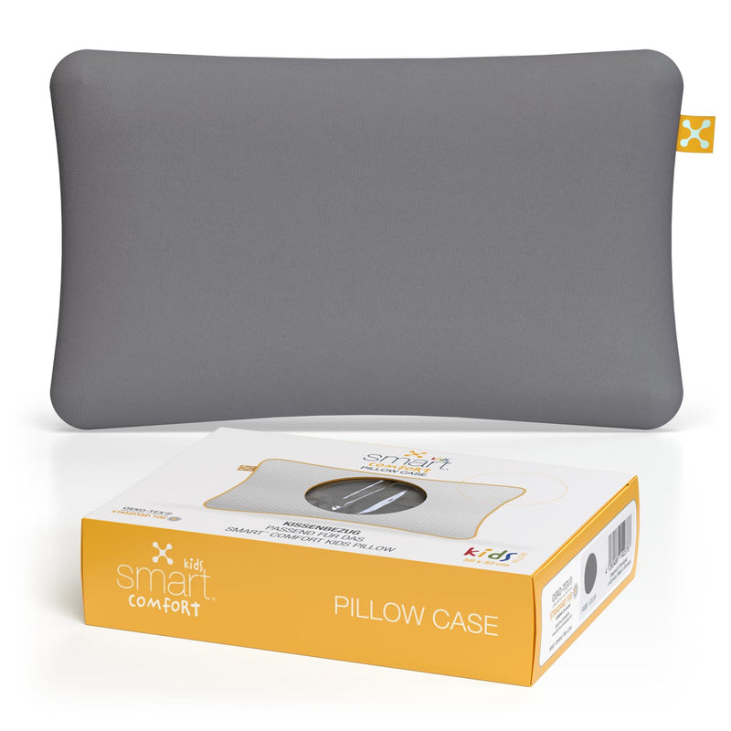 smart® Kids Comfort Pillow Case, weicher Kissenbezug passgenau für das ergonomische Kinder-Kopfkissen smart® Kids Comfort Pillow in der Farbe Grau