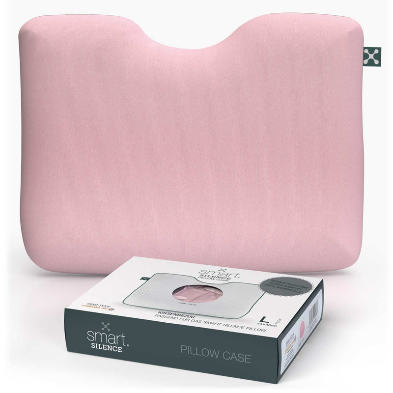 smart® Silence Pillow Case, weicher Kissenbezug aus Baumwolle passgenau für das Anti-Schnarch-Kopfkissen smart® Silence Pillow in der Farbe Rose
