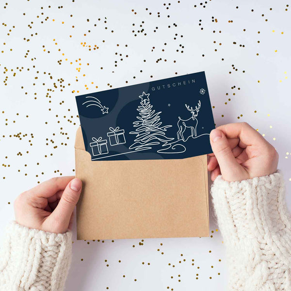 Digitale smartsleep Gutschein-Karte Winter, Geschenkkarte in mehreren Werten ideal für Advent, Nikolaus, Weihnachten, Silvester